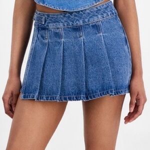 Indigo Rein Blue Denim Skort with Black Shorts